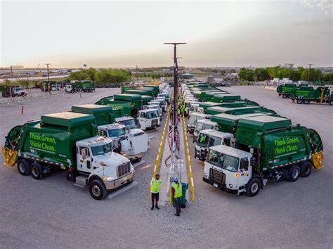 Waste management fleet in Texas